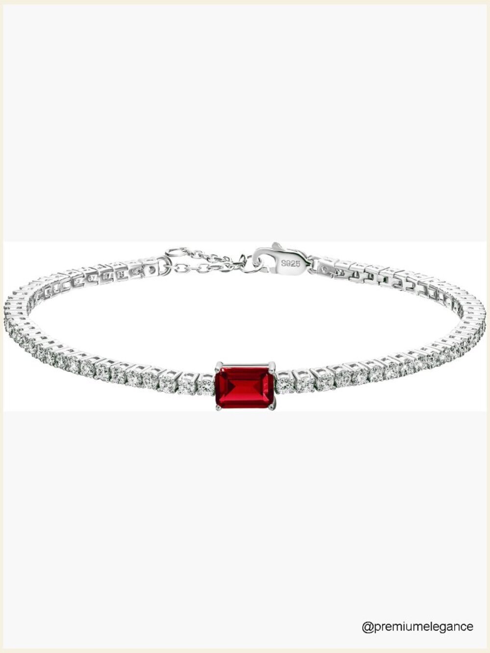 3.15 TCW Tennis Bracelet with Center Gem, Lab Diamond or Moissanite, 18K Gold